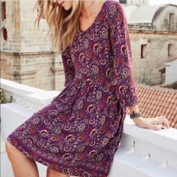 Garnet Hill Dresses & Skirts - Garnet Hill Paisley Boho Pocket Detail Dress